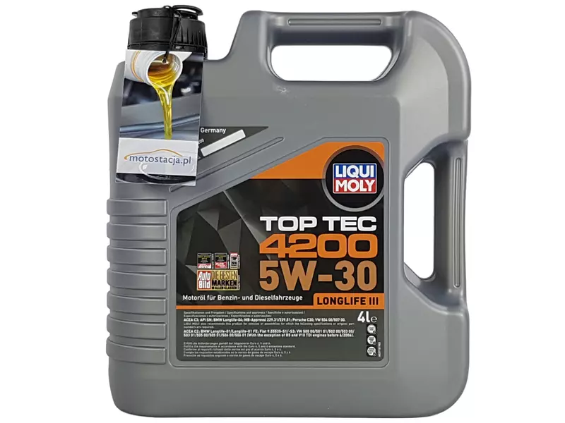 Liqui Moly - Top Tec 4200 5w30 Fully Syn Engine Oil - for VW504.00 / 507.00  - 5L